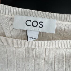 COS Off-White Ribbed Knit Top